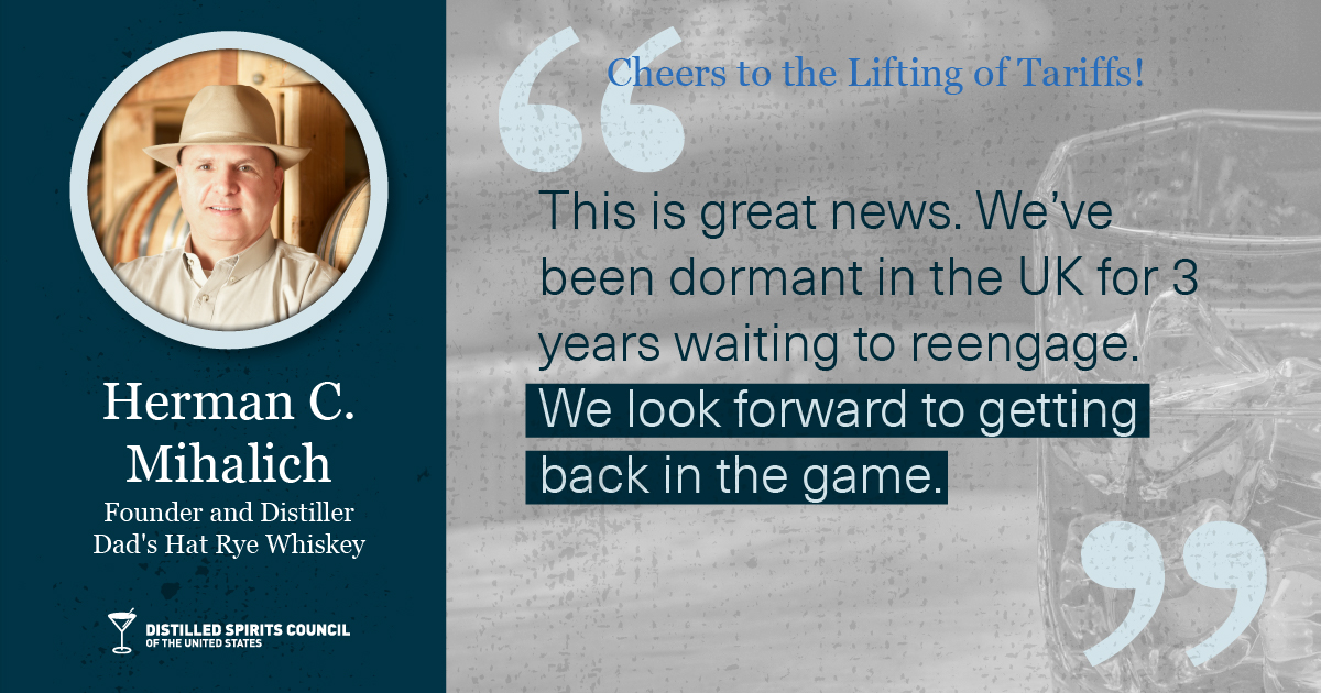 DistilledSpirit's tweet image. In exactly 2️⃣  weeks, the UK will lift the remaining retaliatory tariffs on American whiskeys🥃, officially marking duty-free trade of spirits across the Atlantic. #ToastsNotTariffs  #WhiskeyWednesday @DadsHatRye