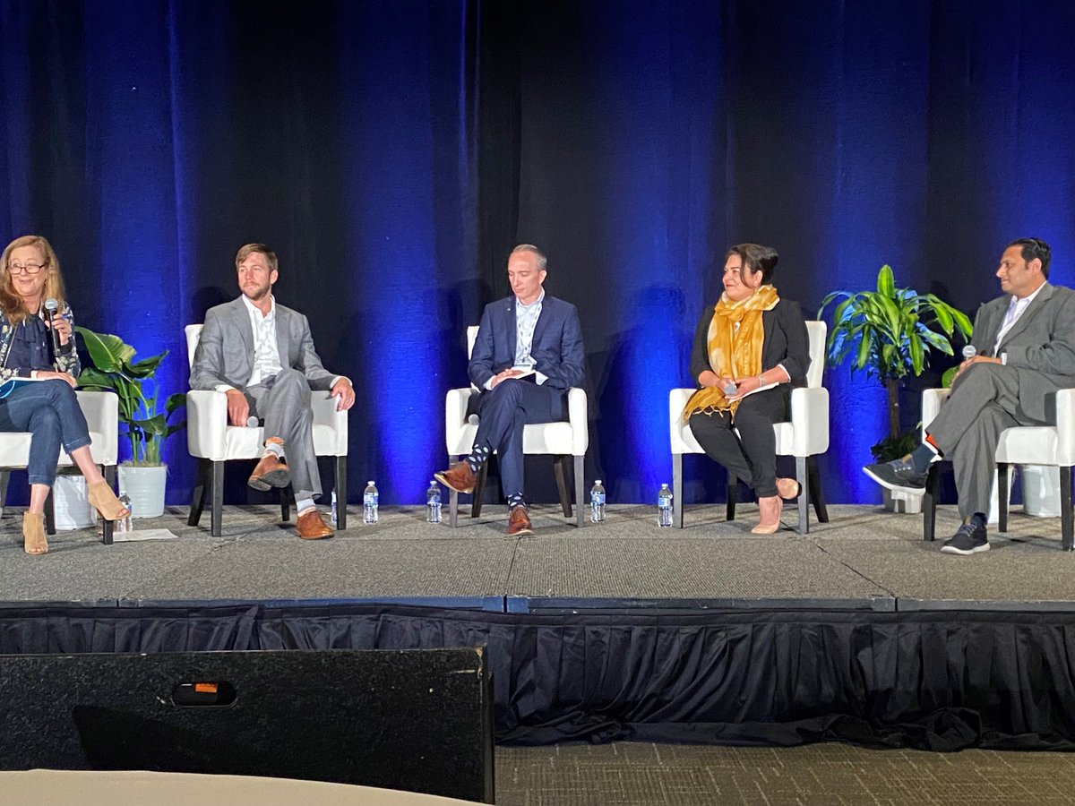 DHBusTech's tweet photo. Next session at #MHTransformSummit is on an incredibly important topic for all healthcare leaders these days - staffing and retention. Abbie Buck, @Collective; Will Patterson, @CareRev; Mandana Varhrami, @cipherhealth; Mat Varghese, @agilonhealth. https://t.co/53AQwSH0jF