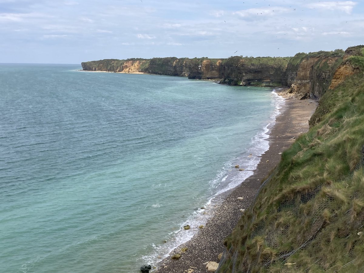 Newman_SJane's tweet photo. Pointe du Hoc - D day landing  - The students were the teachers for a change - Great job French bus! ⁦@ISB_MS⁩ #mslearns #normandy2022 https://t.co/9AvQV4k4bP