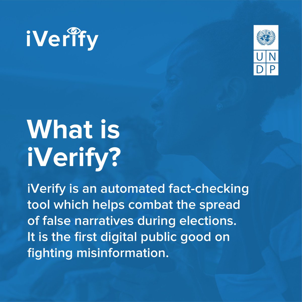 iVerify is the first digital public good that tackles information pollution during elections.

Thanks to our #UNDPEUpartnership 🇪🇺, the tool was implemented in Zambia &amp; Honduras so far to help facilitate peaceful and fair elections: bit.ly/3Mj9rqe

#DigitalUNDP