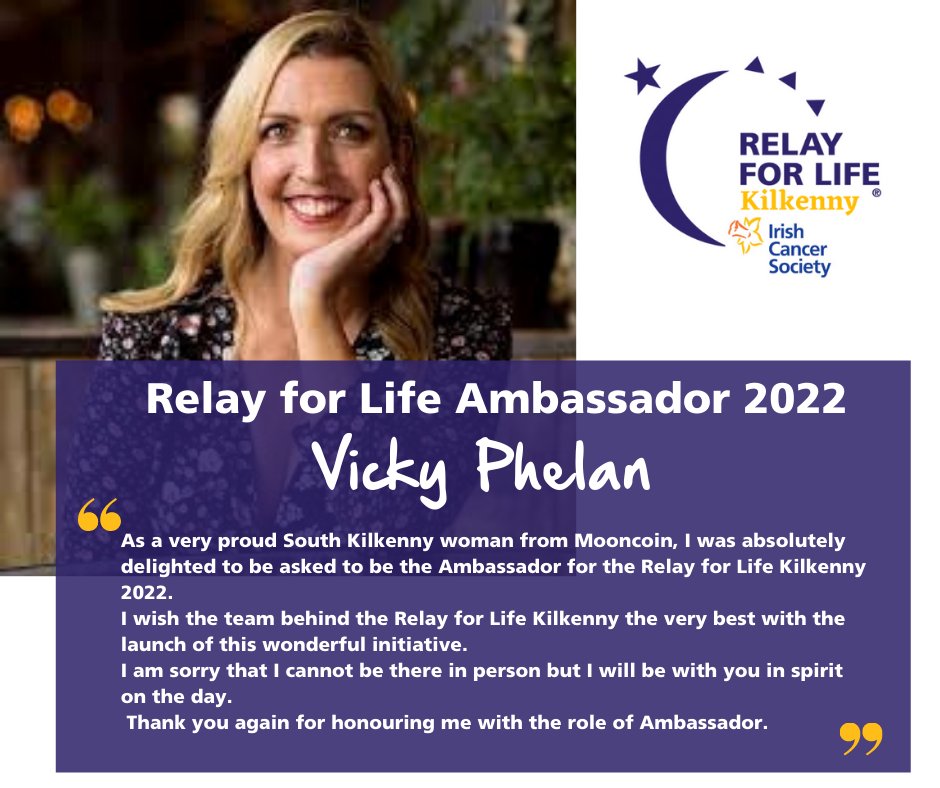 RelayforLifeKK's tweet photo. Thank you to @PhelanVicky who has agreed to be our Relay for Life Ambassador 2022.  
Her selfless nature and warrior spirit is inspirational. https://t.co/smM78hgSjE