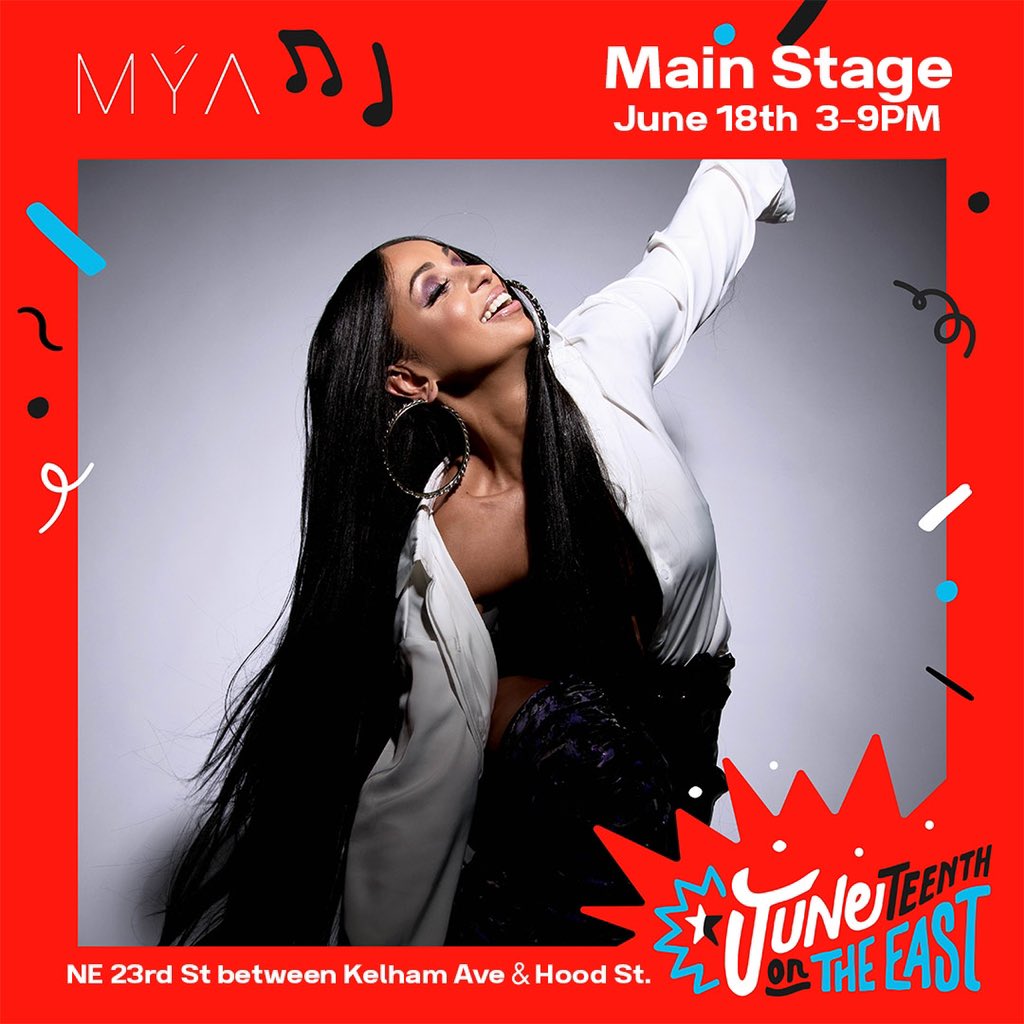 Jabee (@mynameisjabee) on Twitter photo ANNOUNCEMENT: Our <a href="/JuneteenthEast/">juneteenthontheeast</a> 2022 HEADLINER is Grammy Award Winner MYA!!
Saturday June 18th NE 23rd st between Kelham ave. & Hood st. On the Main stage! ANNOUNCEMENT: Our <a href="/JuneteenthEast/">juneteenthontheeast</a> 2022 HEADLINER is Grammy Award Winner MYA!!
Saturday June 18th NE 23rd st between Kelham ave. & Hood st. On the Main stage!