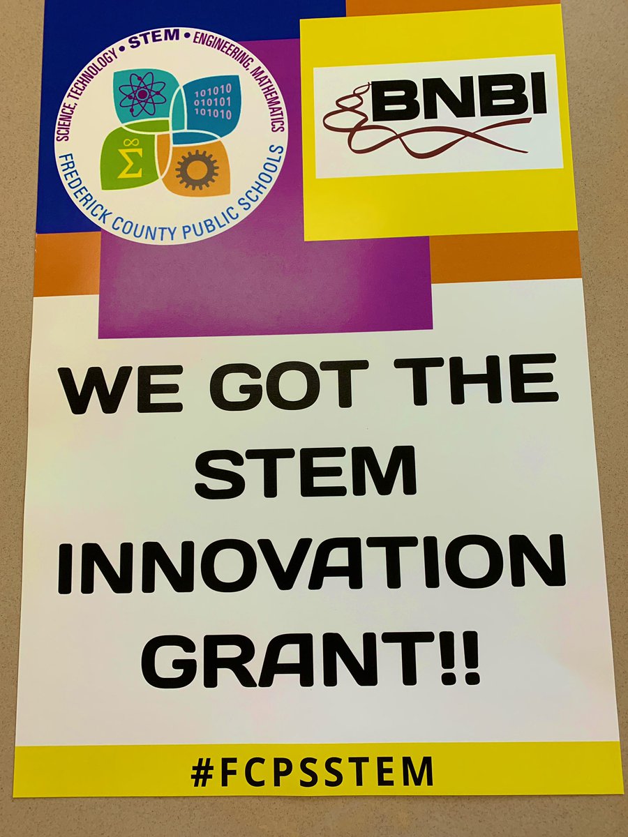 Whoa! That’s a $9000+ grant for our Robotics Team from the BNBI STEM Innovation Grant Program! Thanks to our Robotics Advisor Mr. Holmes. Thanks BNBI, <a href="/FCPSMaryland/">FCPS-MD</a> and <a href="/FCPSSTEM/">Kim Day</a>