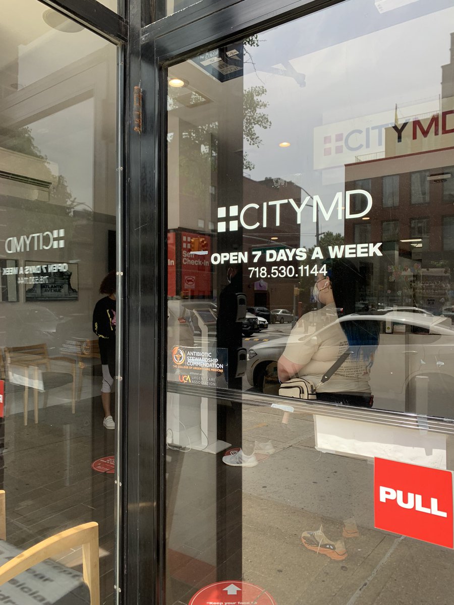 2:07pm Boerum Hill 3 people waiting inside CityMD.