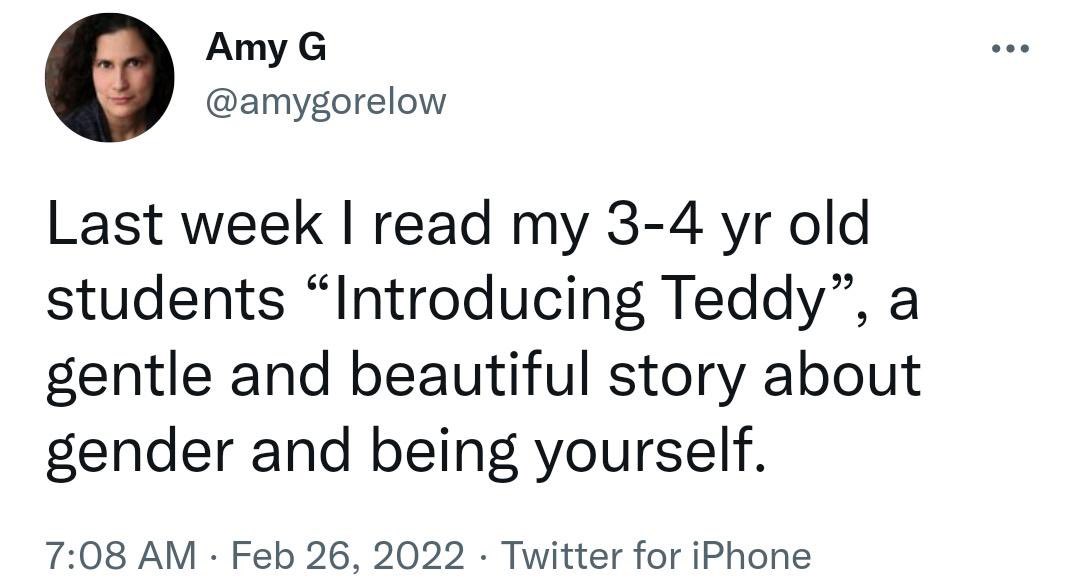 @libsoftiktok: Chicago teacher writes about reading a book about a child who decides he is transgender to her 3 year old students.