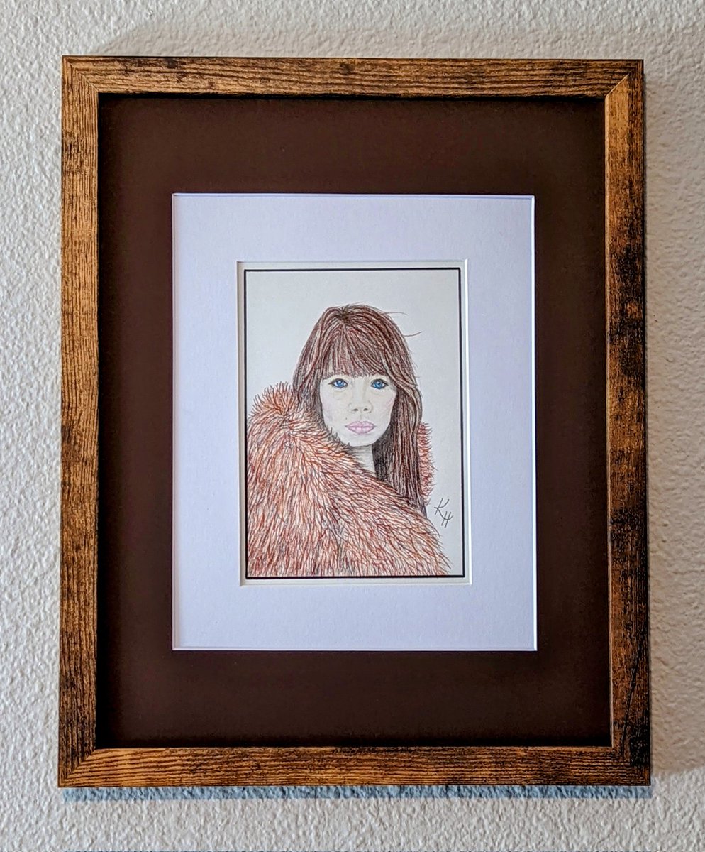 KateHunterCo's tweet photo. Just finished my latest commissioned #handdrawn portrait. I normally draw animals, but this client loves #FrancoiseHardy and is super excited with how she turned out. 🤗
#JustBecause #ArtistOnTwitter #artwork #ActuallyAutistic  https://t.co/abCwBoKrUm https://t.co/6QmSarzTfK