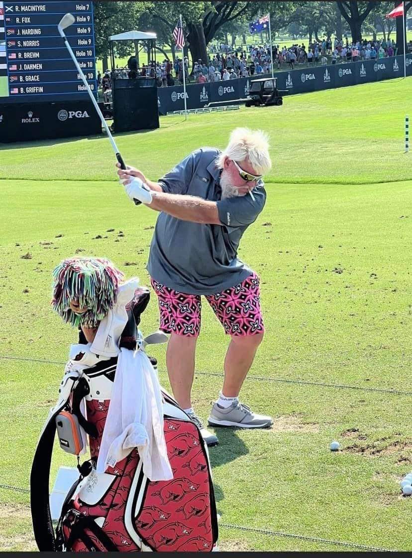 John Daly likely won’t be winning here at Southern Hills. But he wins for best picture of the PGA Championship. 

I mean. What an absolute legend. #PGAChamp