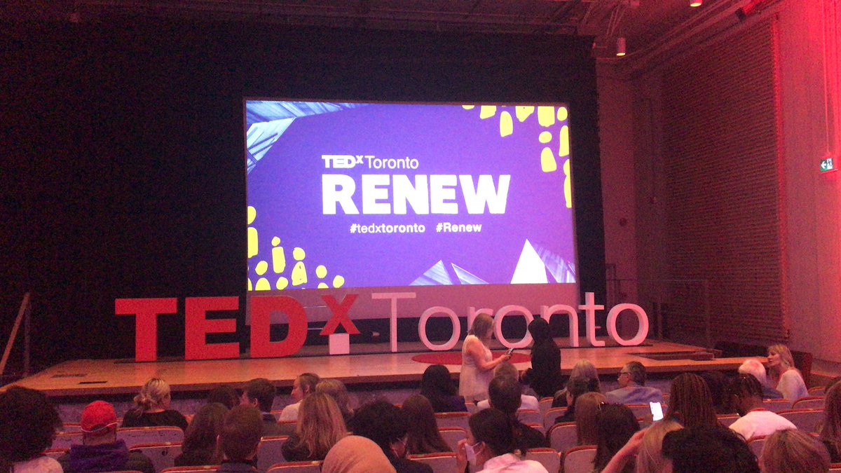 #TedxToronto #Renew day 2 about to begin! Looking at “renewing how we see”. Excited to see the speakers! Great to see folks excitement to be back in person, even if behind a mask :)