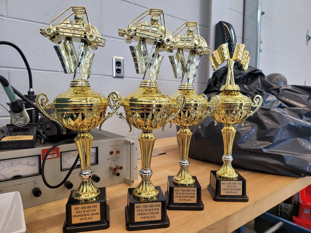 Mr_JMolloy's tweet image. What a day at Kettering University racing in our SquareOne competitions, but we came out victorious with 3 first place trophies and 1 second place. Through grease, sweat, and gears these Ramblers brought home the gold! #RamblerRobotics  @FraserRobotics @BrasureCTE @FraserSchools