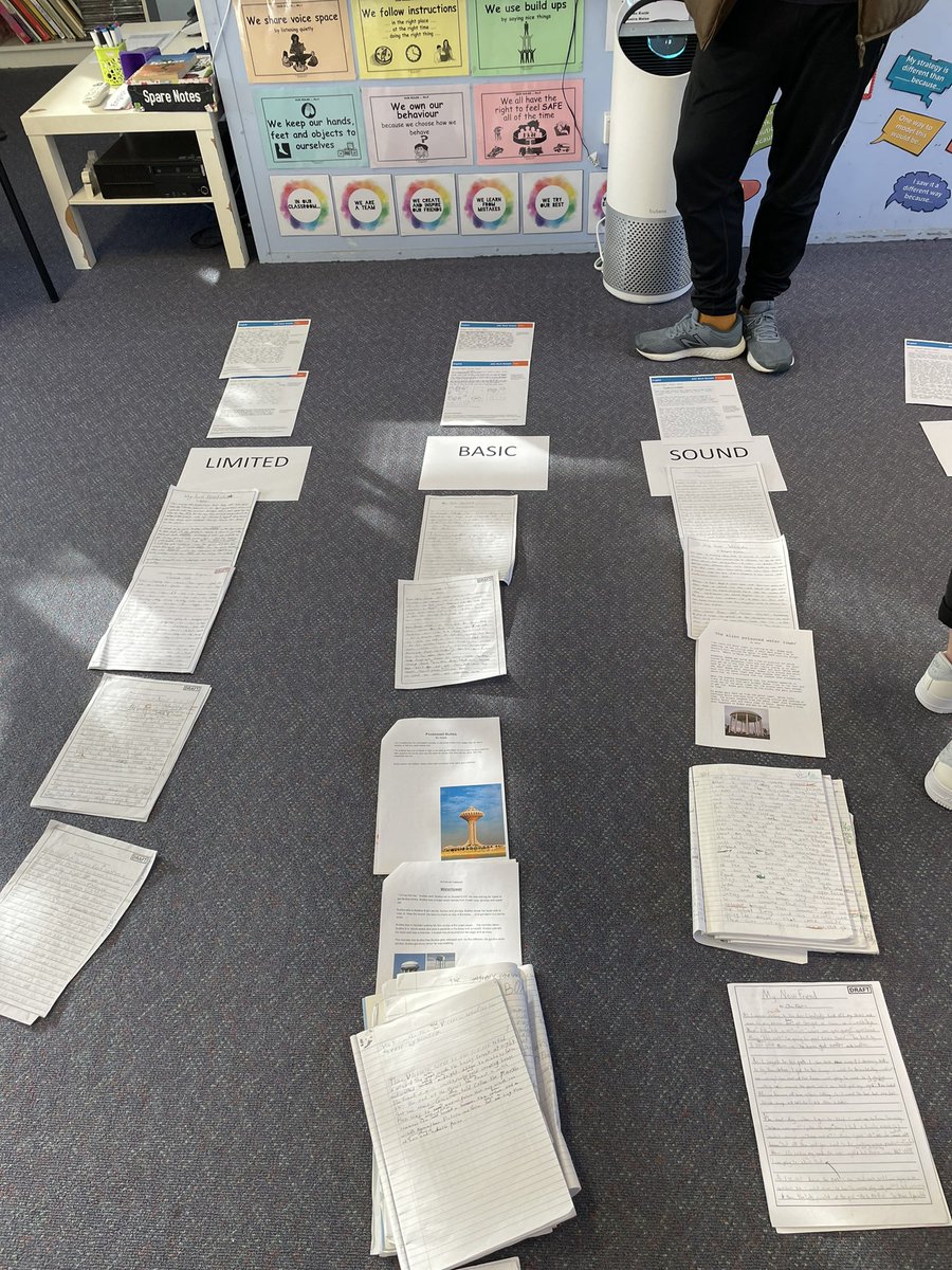 CMassey_Edu's tweet photo. A great start to the day. Stage 3 AP @DSafrglani leading the team in moderating student writing samples to make consistent judgements about student achievement and success. Lots of rich discussion and productive pondering! #writing #teacherjudgement #reflectivetobeeffective https://t.co/aAxFirQvlg