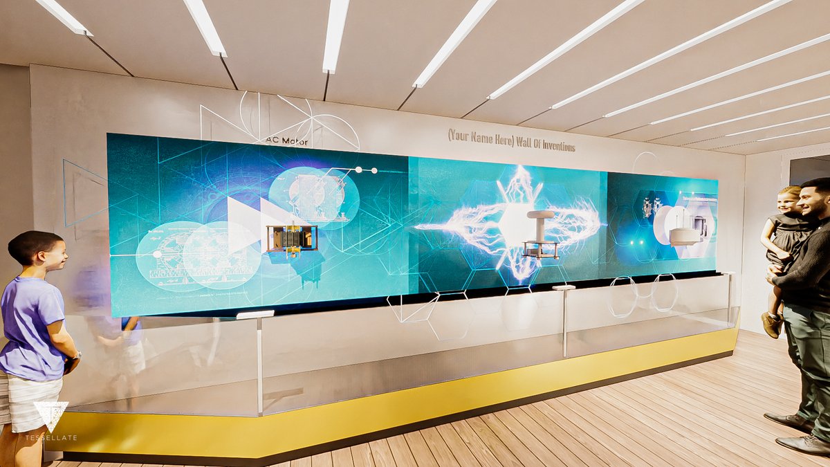 Happy #InternationalMuseumDay2022! Here's a preview of Visitor Center exhibits with Tesla's inventions illuminated through projection and gesture-based interactivity, designed by #Tessellate for the new Visitor Center being built at Wardenclyffe!
