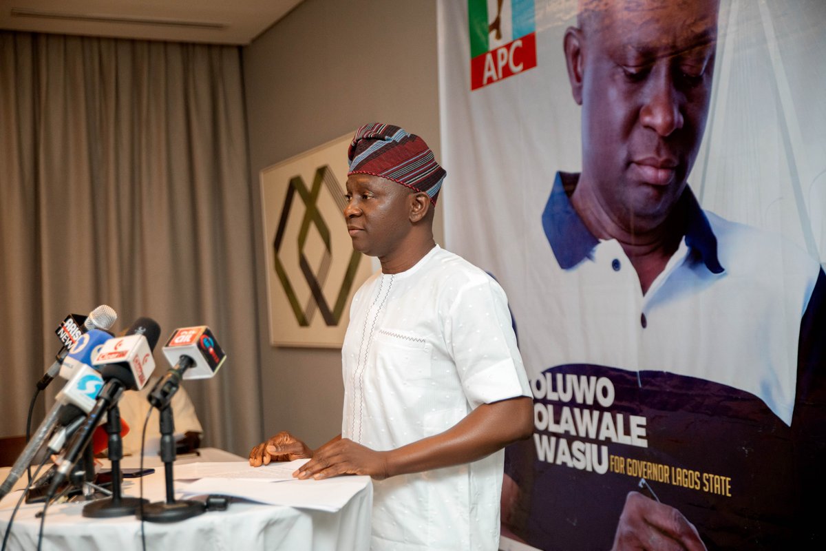 Wale_Oluwo's tweet photo. On the 18th of May 2022, I made my official declaration to run for the Office of Governor of Lagos State under the APC party flag.

Posterity will tell tales of the choices we make during the next elections. Lagos is our home and we cannot continue to be relegated to the shadows. https://t.co/3Pd60fpRYo