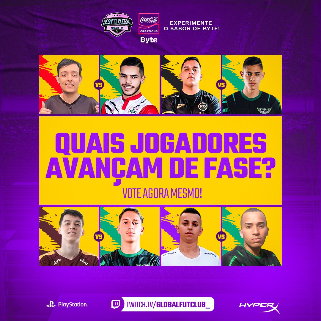 Globalpro_es's tweet photo. E aí, quais jogadores avançam de fase no Desafio Global?
Um oferecimento de:
- @cocacola_br
- @hyperxbrasil
- @playstation_br
#AMagiaAcontece #FIFA22 #FIFA #eSports #VemPraGlobal #GlobalFutPro #FutebolDigital #CocaByte #CocaCola #CocaByteNaGlobal #Metaverso #Pixel #Futebol https://t.co/PG0dNRhnAa