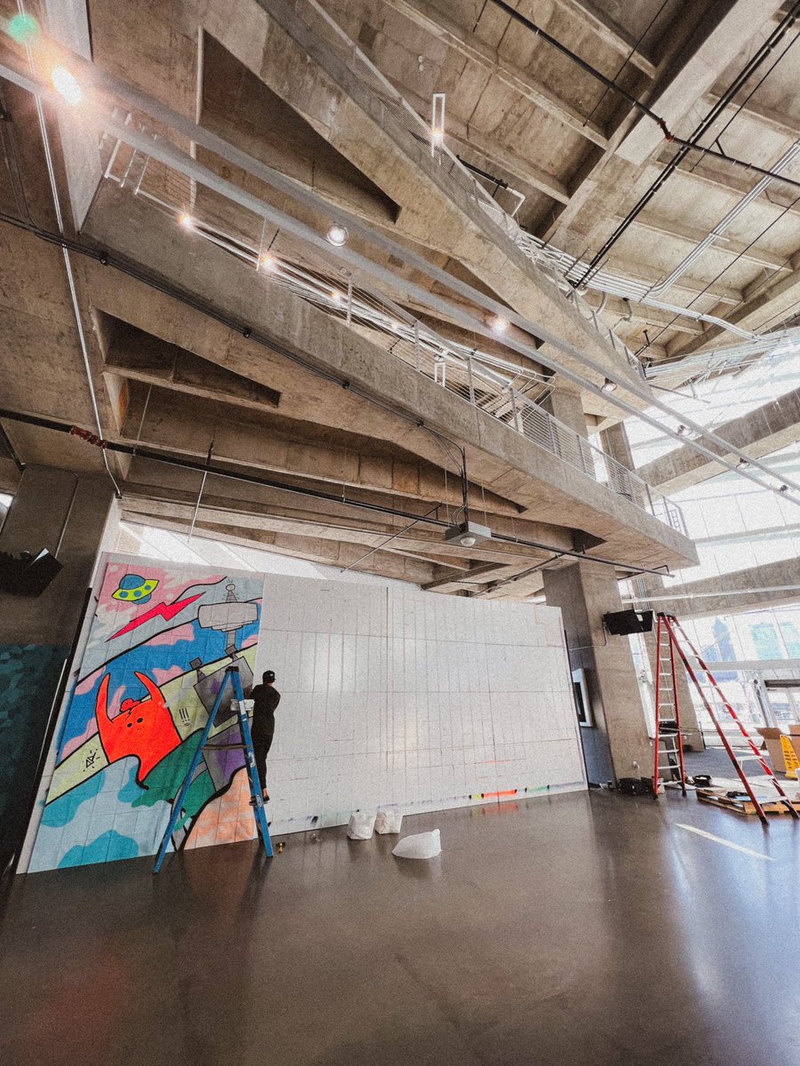 The <a href="/veecon/">VeeCon</a> Mural is going up nicely for all my <a href="/veefriends/">VeeFriends</a> Gift goats 🐐 so pumped <a href="/garyvee/">Gary Vaynerchuk</a> 👌🏻