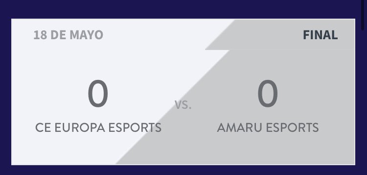 🎮 A #PS5, empat a zero enfront el primer classificat de la Segona divisió de la <a href="/VFOspain_ps/">VFOspain PS</a> , <a href="/AmaruEsports/">Amaru eSports</a> 

▶️ Partit sofert on la defensa escapulada formada per <a href="/Torrejon92/">Danilotelli</a> , <a href="/JLadaga96/">JesusLadaga</a> i <a href="/BraisSiso/">Brais Siso</a> i <a href="/yaguesantos/">Yaguesantos</a> a la porteria han estat claus per sumar un punt d’or