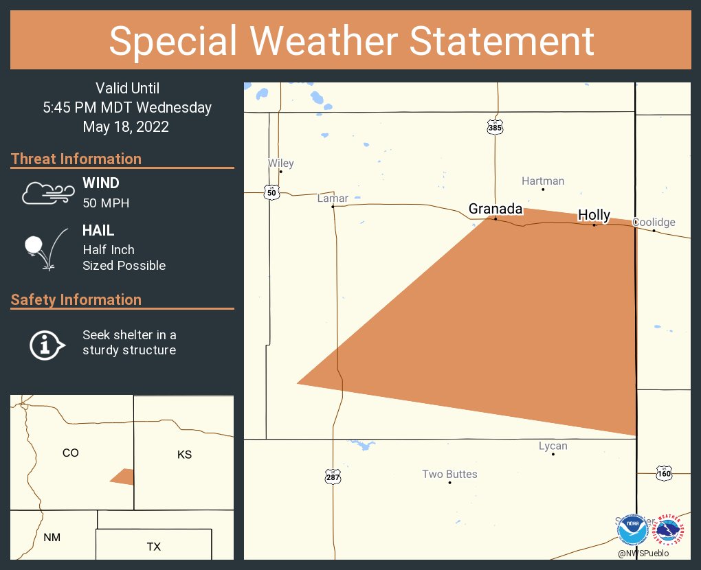 NWS Pueblo on Twitter "A special weather statement has been issued for