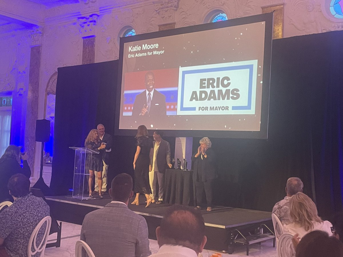 RedHorseStrat's tweet photo. Democratic Campaign Manager of the Year has a pretty good ring to it!!

A huge congrats to our very own Katie Moore for winning at the #2022Pollies for her work managing @ericadamsfornyc’s historic campaign last year 💪💪 https://t.co/cCpsake8LZ