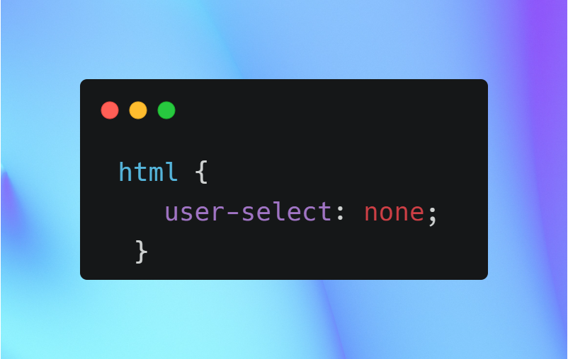 Sdesalvaje's tweet photo. ❌ ¿Quieres que los visitantes de tu pagina web no puedan seleccionar el texto?

✅ Pon este código en tu hoja de estilos (style.css)

❤ Síganme para mas consejos sobre CSS https://t.co/WU3Bfyg3vI
