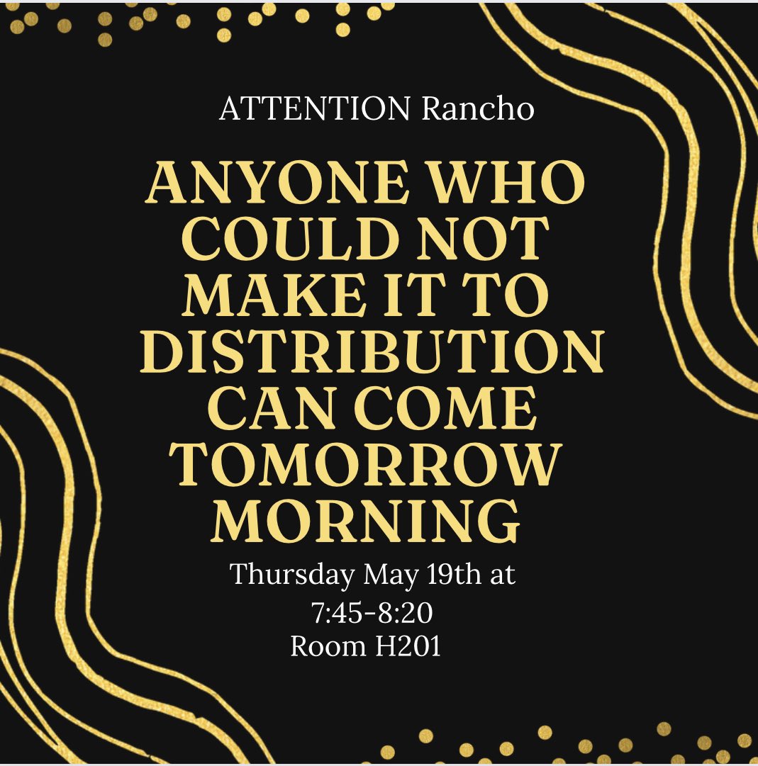 morning distribution for anyone who couldn't make it!💜💜 <a href="/RanchoHSCougars/">Principal Aikens</a> <a href="/Berwick_RCHS/">Dr. Berwick</a>