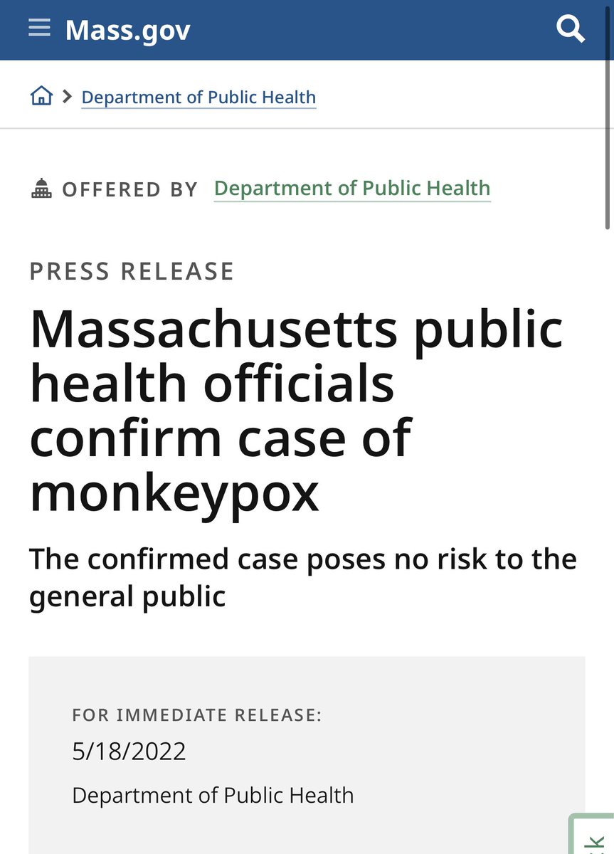BREAKING—The first confirmed case of  #monkeypox in the United States this year just confirmed in a Boston individual who recently travelled to Canada, officials said, as concern rises over the spread of the infectious virus in multiple countries, now US. https://globalnews.ca/news/8846024/canada-us-monkeypox-cases/