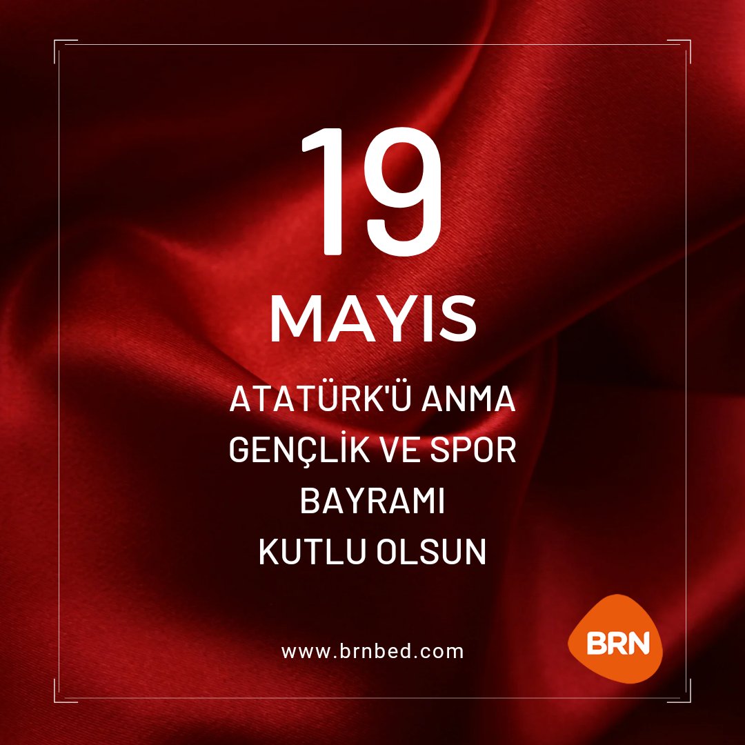 19 Mayıs Atatürk'ü Anma Gençlik ve Spor Bayramı Kutlu Olsun...
.
.
#19mayısatatürküanmagençlikvesporbayramı
#19mayıs #brnyatak #dünyaninenrahatyeri