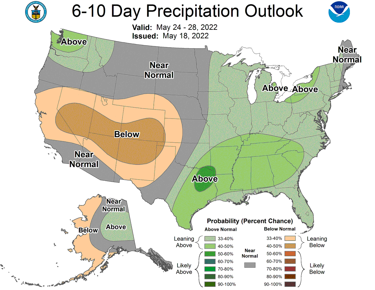 Looking like a lot of green across East Texas in the 6-10 Day Precipitation outlook from <a href="/NWSCPC/">NWS Climate Prediction Center</a>.

A series of upper level lows swinging through will bring multiple chances of some much needed rain next week starting Sunday through midweek.

#HOUwx #TXwx #BCSwx #GLSwx