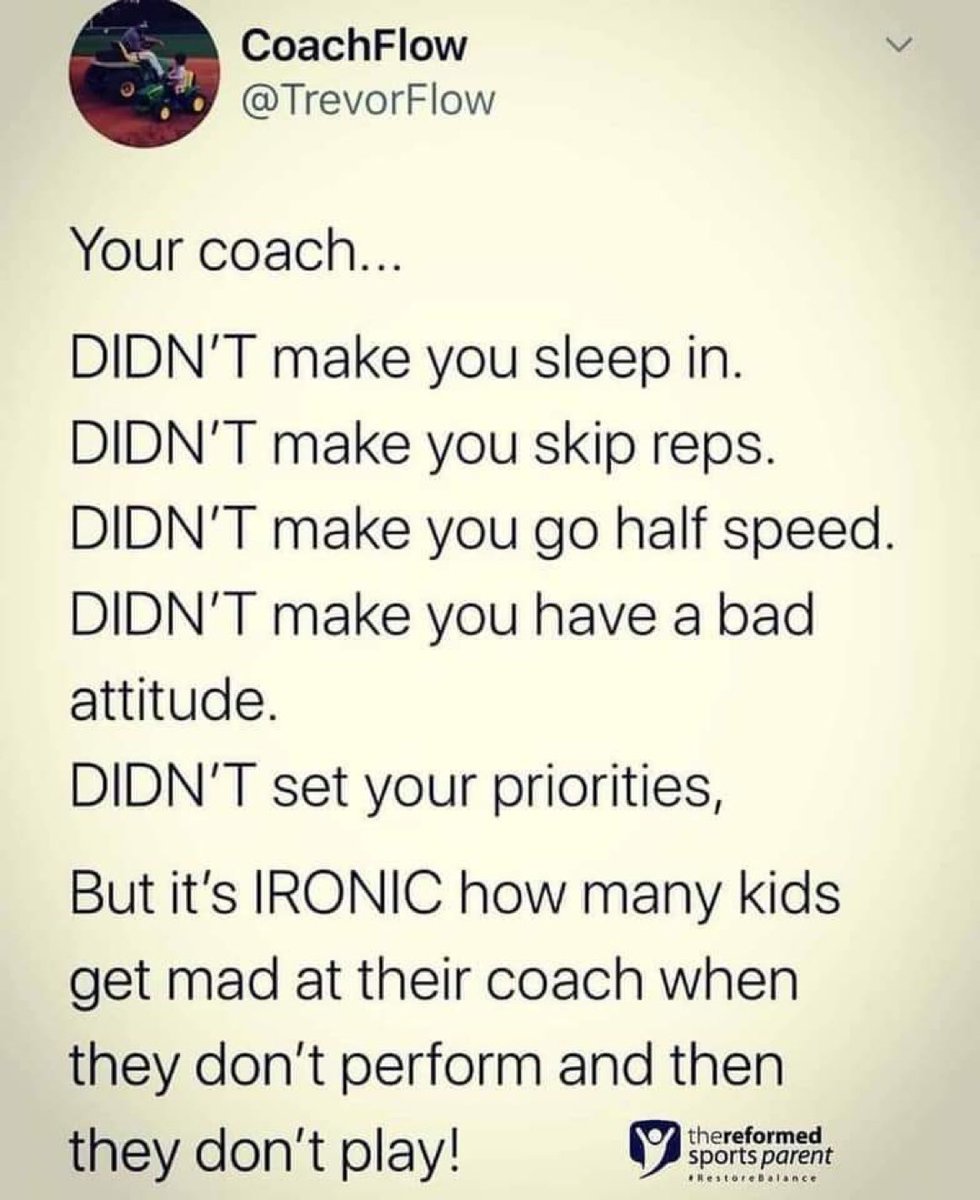 Something for players and parents to think about in this past tweet!!