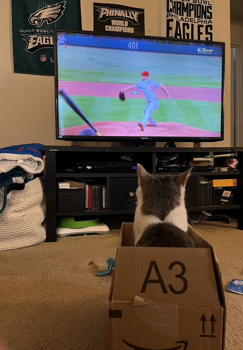 Brookie425's tweet photo. Oh. You don’t have box seats for the Phillies?? Lola can’t relate. https://t.co/52rPiFzXHk