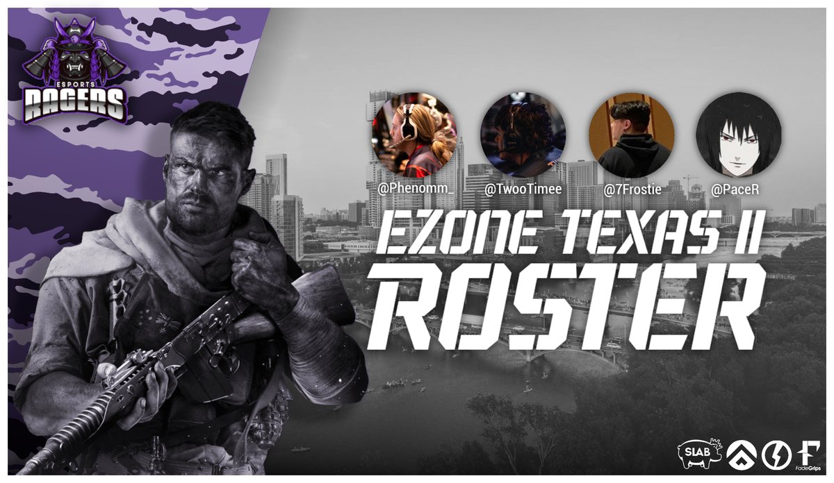 🚨ANNOUCEMENT🚨
 Proud to announce our @EZoneMediaTexas LAN Roster 🎉
⚫️<a href="/Phenomm_/">Phil Phenom</a>
🟣<a href="/Twootimee/">chriss2x</a>
⚫️<a href="/7Frostie/">♠️</a>
🟣<a href="/PaceR/">PaceR</a>
HUGE shoutout to our sponsors :
<a href="/slab_bbq/">SLAB BBQ</a> <a href="/Innovatedgg/">hi</a> @ShockedHydrate <a href="/FadeGrips/">Fade Grips</a>