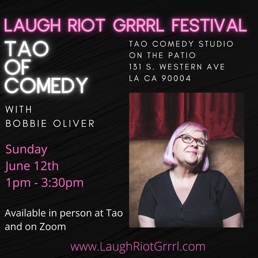 Free Festival Workshops! Attend in person or via Zoom! RSVP LaughRiotGrrrl@gmail.com 

For full schedule of events, visit LaughRiotGrrrl.com
It’s all happening!!
