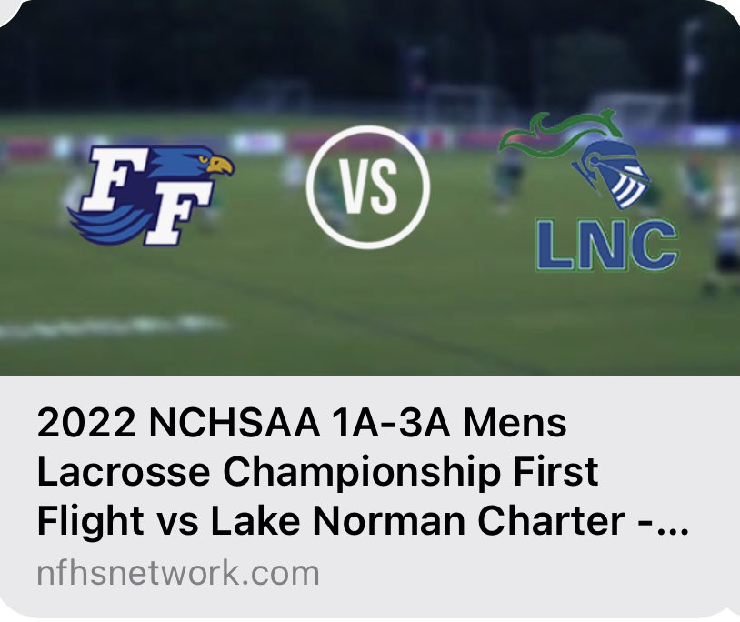 Here is the link to the live stream on Friday. #LNCpride #LNCKnights #LNcKnightsLax #StateChampionship

nfhsnetwork.com/events/nchsaa/…