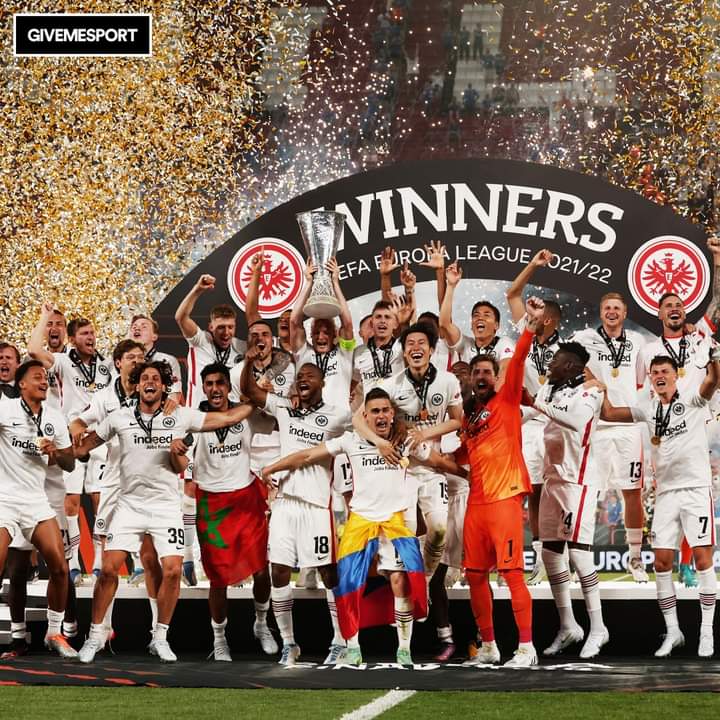 EssaBah161's tweet photo. Frankfurt win the Europa League 5-4 on penalties against Rangers after the game ended one all.

Former Arsenal footballer Ramsey was the only who missed from the spot kick as his tame effort was saved by the legs of Trapp (Frankfurt's keeper) https://t.co/fE3O6YNvRs