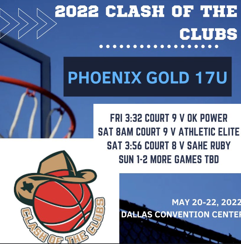phoenixselect's tweet photo. Phoenix Gold is playing in The Clash of the Clubs this weekend at the Dallas Convention Center💪☺️🏀 #NCAAcertified #highLevelBall #phoenixProud @Ohio_Basketball @jamberbball https://t.co/8R1q77BiKF