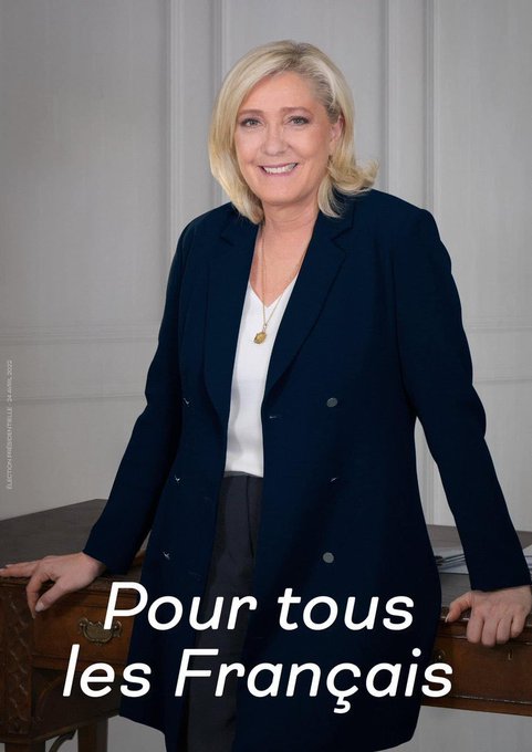 VOTONS LA FRANCE BLEU-MARINE
DE MARINE LE PEN AU PARLEMENT

Oui, Citoyens Français Pour La FRANCE
Oui, Les Idéologies Sont Mortes Partout.

Oui, Votez Tous La Majorité Bleu-Marine
Oui, Avec Marine Le Pen Bien Majoritaire

VOTONS LA FRANCE BLEU-MARINE
DE MARINE LE PEN AU PARLEMENT