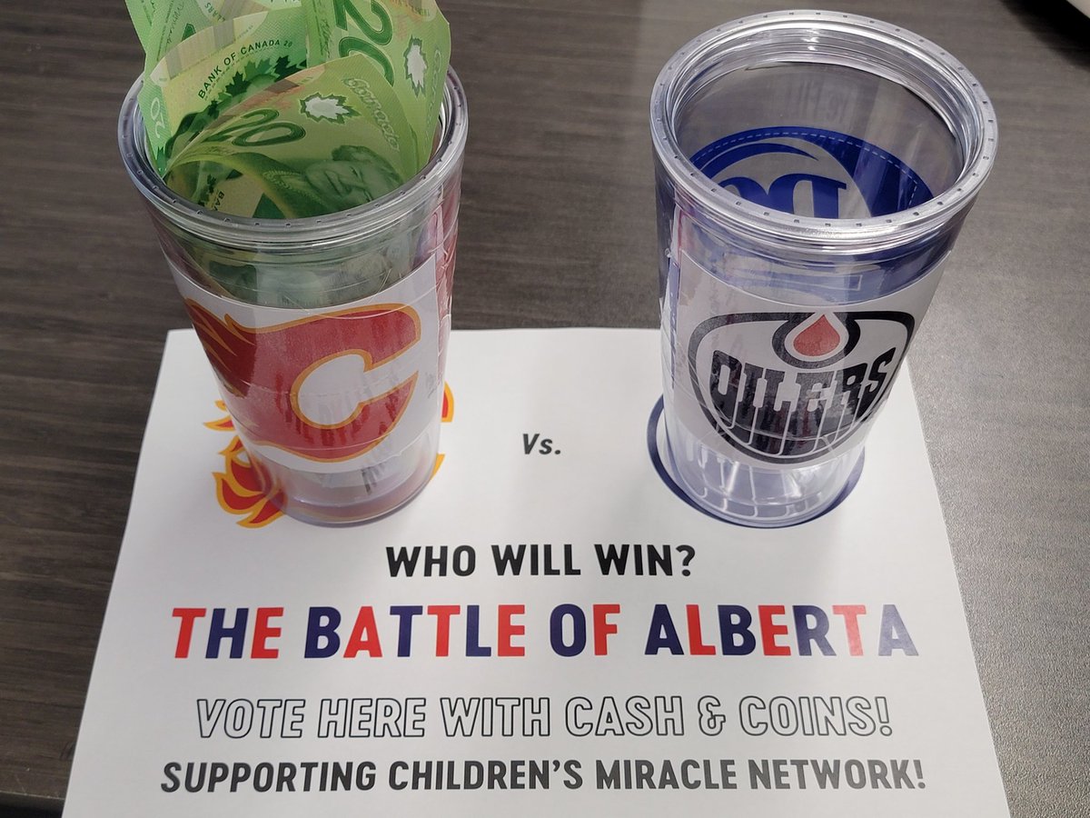 RedDeerDQ's tweet image. Who do you have in the #BattleofAlberta? #RedDeer 
@calgaryflames @EdmontonOilers @CMNCanada