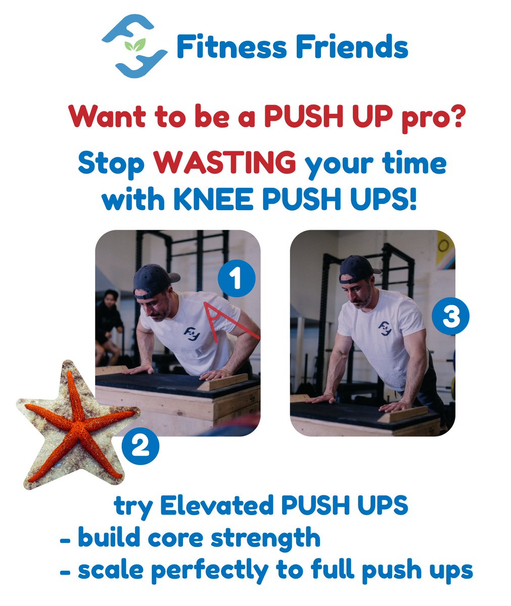 Hitting chest today check out these quick tips for pushups. 

- Elbows at 45° 
- Spread your fingers like a starfish
- Keep you back straight as you push up