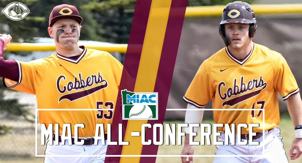 CORNGRATS to Isaac Henkemeyer-Howe &amp; Andy Gravdahl who both earned multiple MIAC postseason honors. They both were named to the All-Conference Team, while Henkemeyer-Howe was named MIAC Rookie of the Year &amp; Gravdahl was on the All-Defensive Team.

Details: bit.ly/3lkRpbi