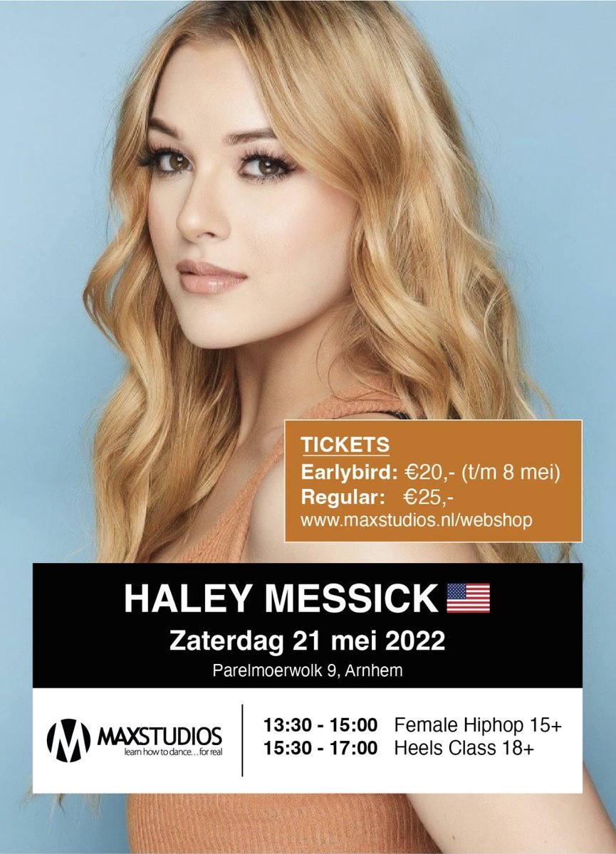 Max__Studios's tweet photo. Kom met of zonder hakken ;) 

https://t.co/CSNUr9Mi5v

#haleymessick #workshop #workshops #dansen #dans #femalehiphop #feminine #jazzfunk #heels #heelsclass #maxstudios https://t.co/AKtXIApuxE