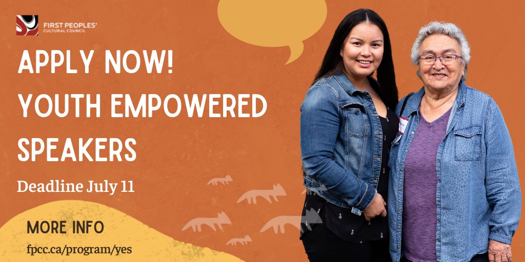 _FPCC's tweet photo. 📢Are you studying to become a  First Nations Language Teacher or Early Childhood Educator in B.C.? Apply for the Youth Empowered Speakers Program! 
✨Over $29K in funding for tuition, immersion mentorship and more! Info: https://t.co/OrWaCLsH2c
#FirstNationsLanguage #Teachers https://t.co/cwC2YulHJl