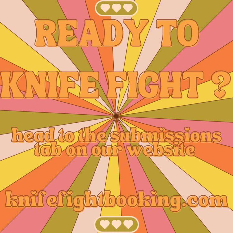 knifefightbooks's tweet photo. hey y’all! we are currently looking for people who are interested in contributing to our zine! here are some examples of what we are looking for. head to https://t.co/e2B7u99WcS to get involved 🔪 https://t.co/rgicB9L5dZ