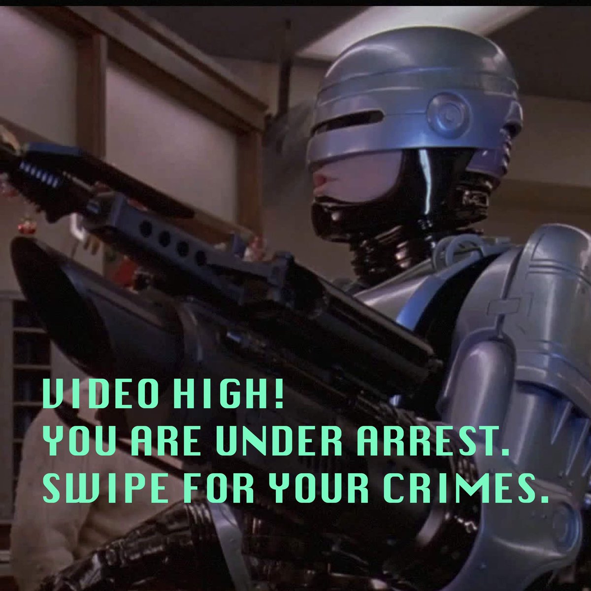 VideoHighdotpod's tweet photo. @robocop if you’re out there, I choose alive, please!
Another classic #VideoHigh goofem’ prank. Our ROBOCOP 3 episode will come out week. Ain’t we stinkers? https://t.co/pBibbTuHPR