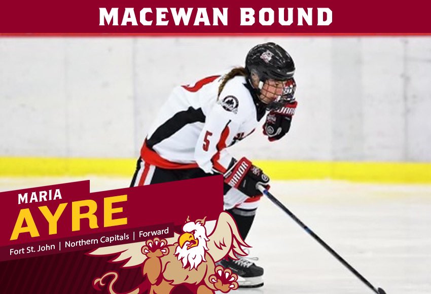 MacEwan Hockey (@macewanhockey) on Twitter photo Recruit Alert ๐จ| Welcome to forward <a href="/mariaayre6/">Maria Ayre</a> from the @NCapitalsfmaaa for the 2023/24 season! Mariaโs speed and ability to put pucks in the net will be a asset to our forward crew! #gogriffsgo Recruit Alert ๐จ| Welcome to forward <a href="/mariaayre6/">Maria Ayre</a> from the @NCapitalsfmaaa for the 2023/24 season! Mariaโs speed and ability to put pucks in the net will be a asset to our forward crew! #gogriffsgo