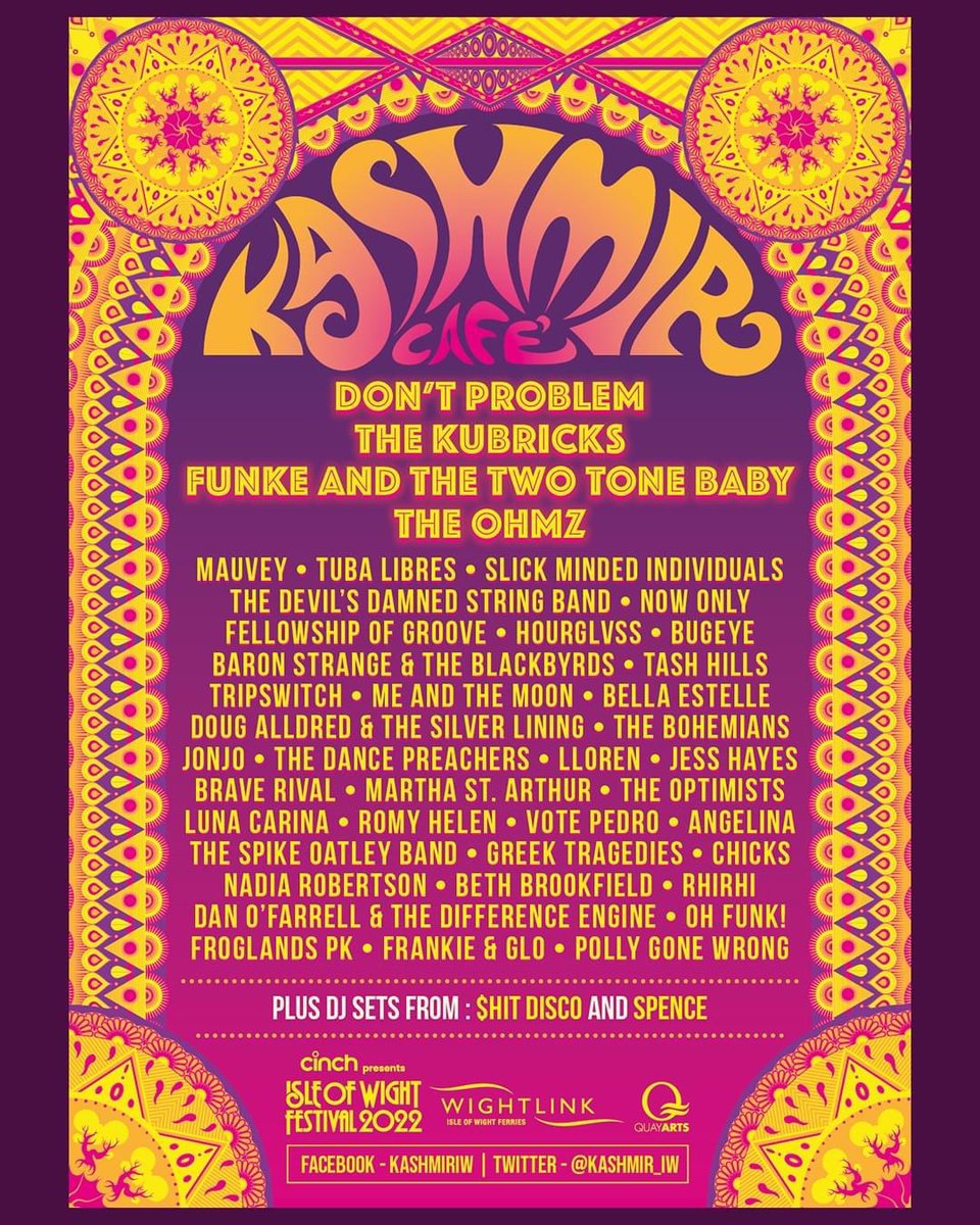 So excited to be playing the <a href="/Kashmir_IW/">Kashmir Cafe</a> at isle of white festival this year!! 😍😍😍
