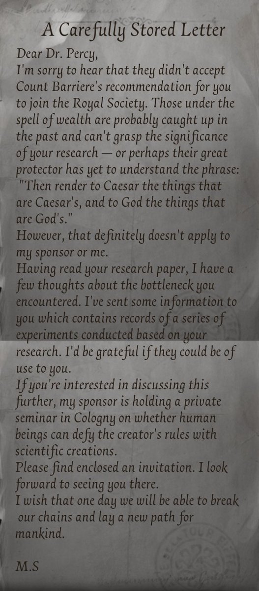 ciphermachinep's tweet image. &quot;Undead&apos;s&quot; 1st Character Day Letter | A Carefully Stored Letter 
#第五人格
#IdentityV 
#IDV