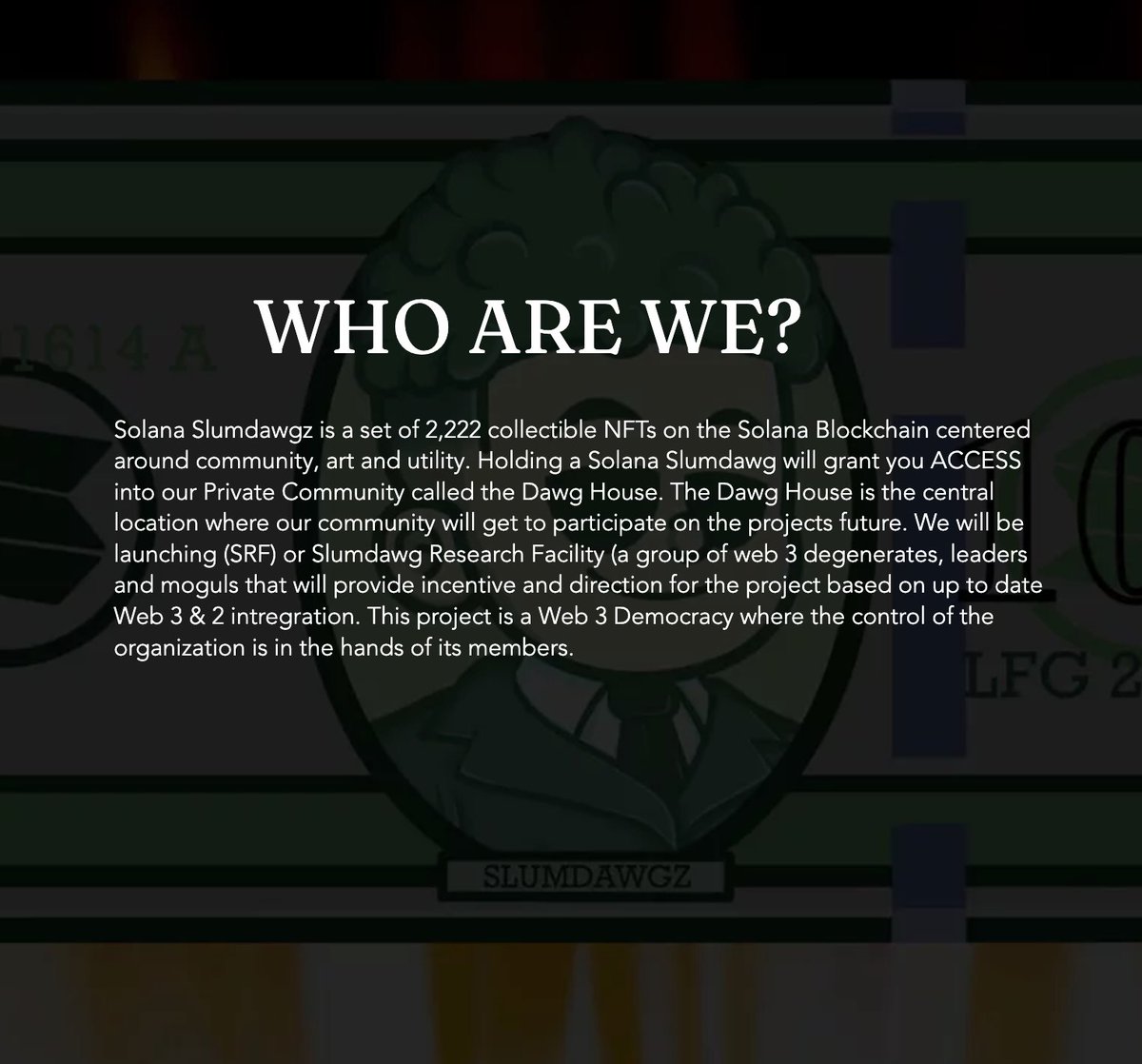 SolanaSlumdawgz's tweet image. Who are we?
solanaslumdawgz.com