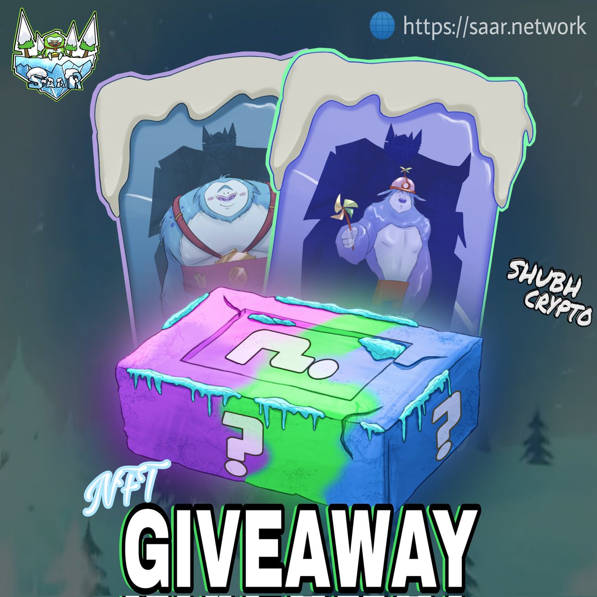 1× Magic Brick Pack + 2× RARE Yeti   #NFTGiveaway by <a href="/SaaR_nft/">SaaR</a> 🎉

*Requirement
1️⃣Follow me &amp; <a href="/SaaR_nft/">SaaR</a>
2️⃣Like &amp; Retweet &amp; Tag 3 friends
3️⃣Comment Wax Address
4️⃣Discord - discord.gg/BRAT6y9Z

⌚End 22 May
🙂Good Luck

#WAXP #PlayToEarn #NFTCommunity #SaaR #FreeNFT #Giveaway