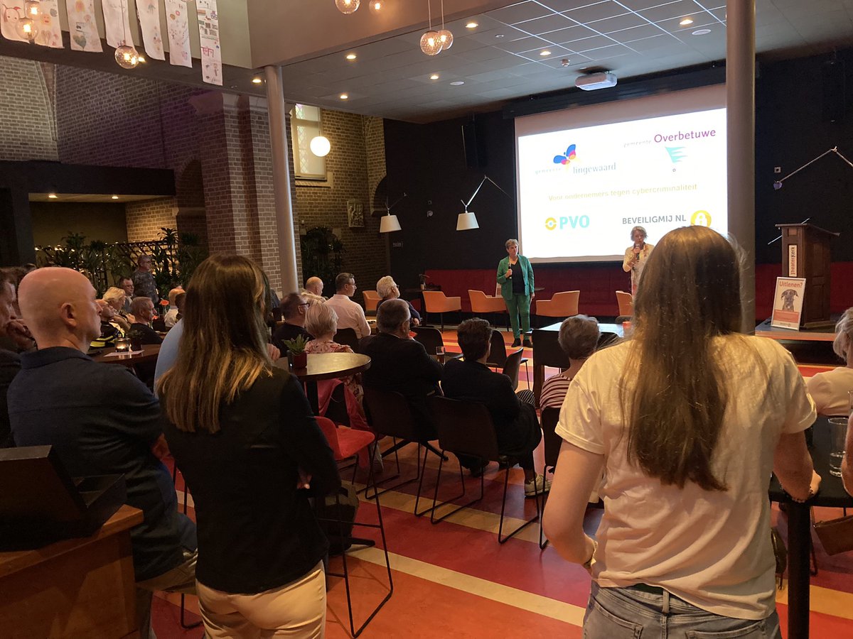 Gisteravond zinvolle bijeenkomst over cybercriminaliteit <a href="/theaterkerk/">TheaterKerk Bemmel</a> <a href="/LingewaardGem/">Gemeente Lingewaard</a>. Met vaak veel hogere risico’s voor ondernemers dan vooraf ingeschat. 
@POL_Lingewaard 
BeveiligMij.nl