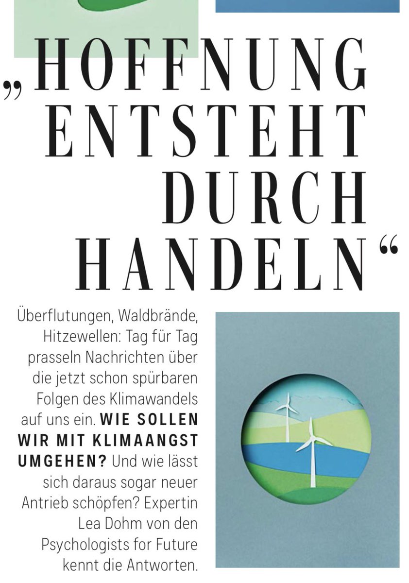 Wenn ihr in Österreich seid, empfehle ich, die aktuelle #Woman zu kaufen. Hier wird gerade mit mehreren Beiträgen vorgelebt, wie die #Klimakrise auch in einer Frauenzeitschrift abgebildet sein kann. 

Großer Dank an <a href="/nincoho/">Nina</a> &amp; <a href="/EukeFrank/">Euke Frank</a> 🙏 und bitte unbedingt so weitermachen!