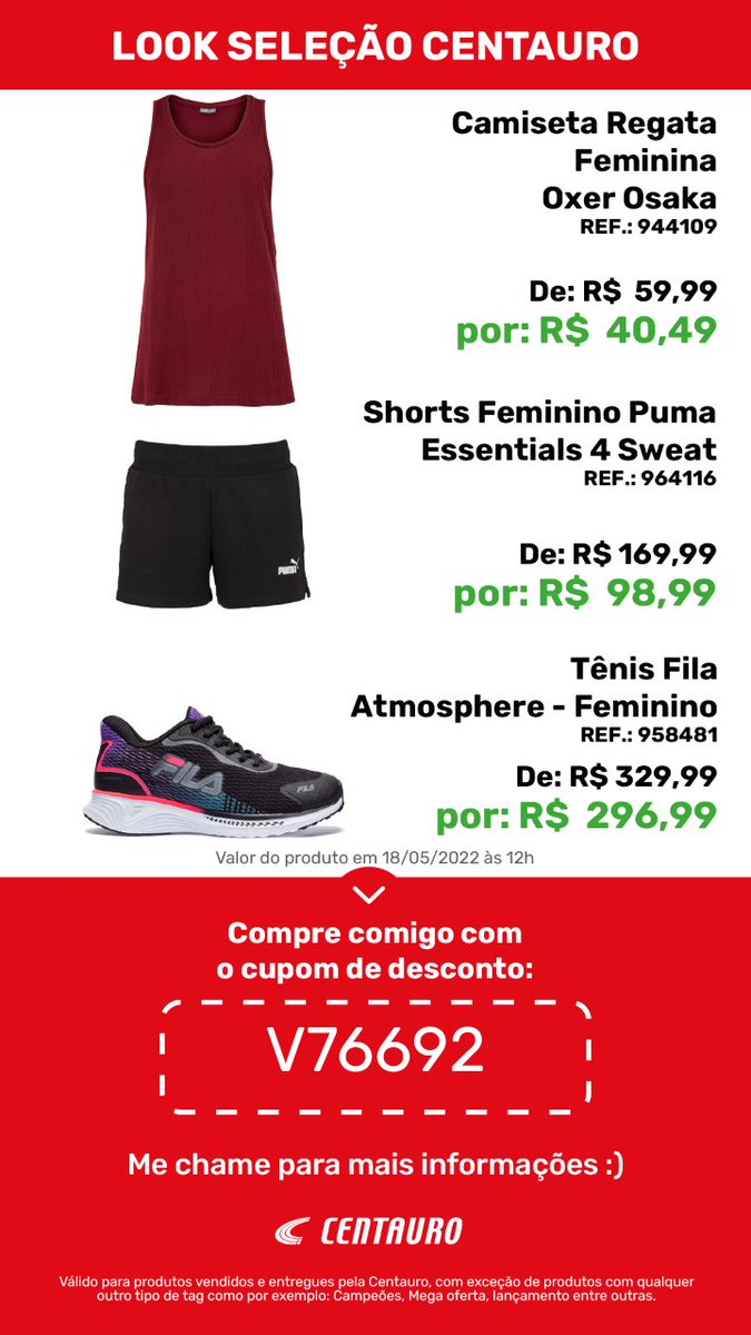BBB200022's tweet photo. 👉🏼 Garanta 10% de desconto em produtos vendidos e entregues pela Centauro usando o cupom V76692 🛒 https://t.co/SLo93MNb2O

#OfertasCentauro #CentauroEsporte https://t.co/vIgGOns3NQ