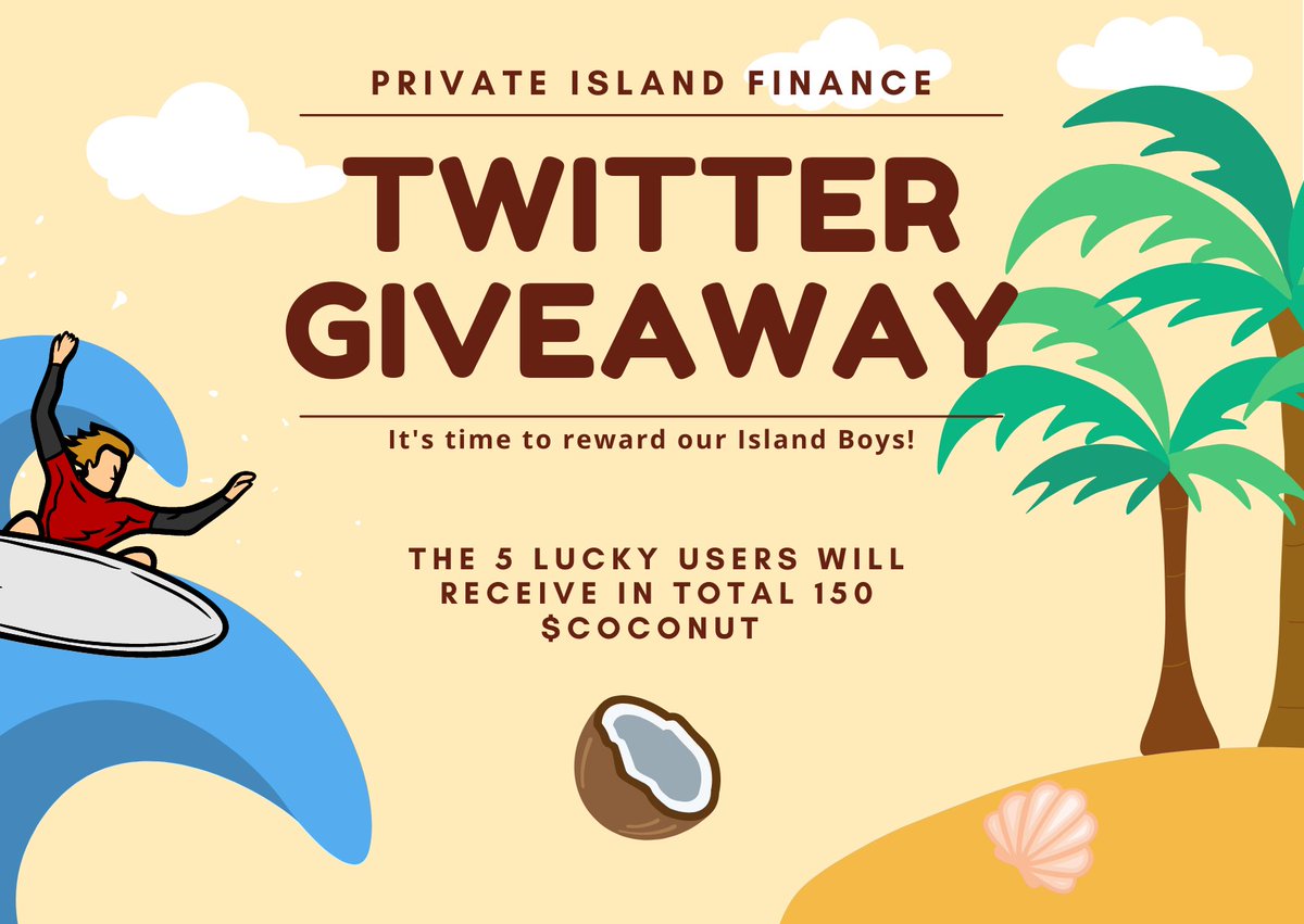 Hey Once Again Island Boys 🏖️🌴! 
It's time to reward our Community!
To enter the Giveaway👇
1. Like &amp; RT
2. Tag at least 2 friends
3. Discord:discord.gg/dU8q27cDBE
ENDs: 5/23/2022 15:00:00 GMT ⌛️

#Defi #Giveaway #tombfork #tomb #FTM #cryptocurrency #cryptogiveaway